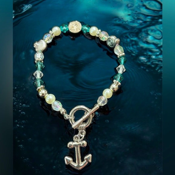 Jewelry - 💥2/$24 or 3/$30💥 Nautical Charm Bracelet in silver and blue/green. NWT